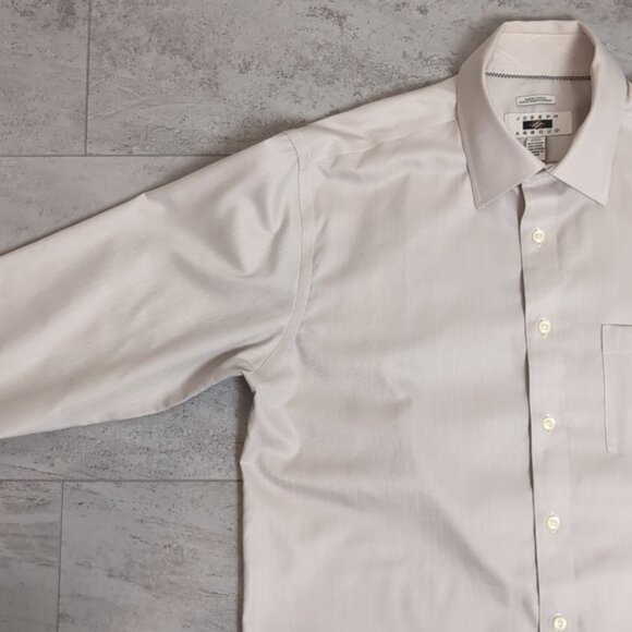 Joseph Abboud Non Iron Dress Shirt Cotton Long Sleeve Neutral Beige - Picture 7 of 12
